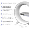 Λάμπα LED με ασύρματο φορτιστή τηλεφώνου, ηχείο και ξυπνητήρι Užsisakykite Trendai.lt 29